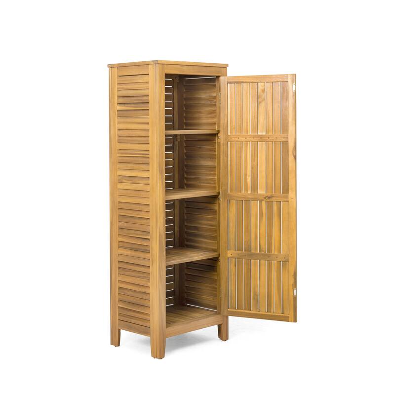 Gribs Acacia Wood Indoor/Outdoor Teak Finish Storage Cabinet by Christopher Knight Home - 61.81" H