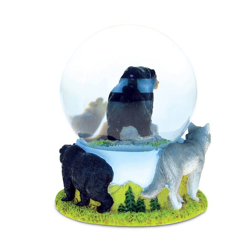 CoTa Global Black Bear Snow Globe - Figurine with Sparkling Glitter - 65mm