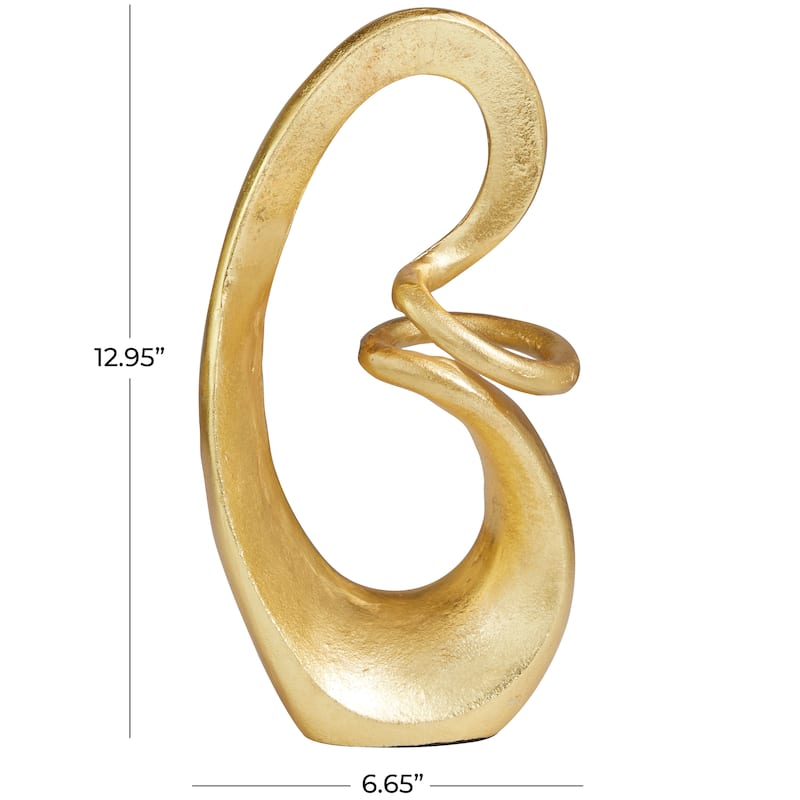 Classy Aluminum Metal Swirl Abstract Sculpture - Dark Gray or Gold