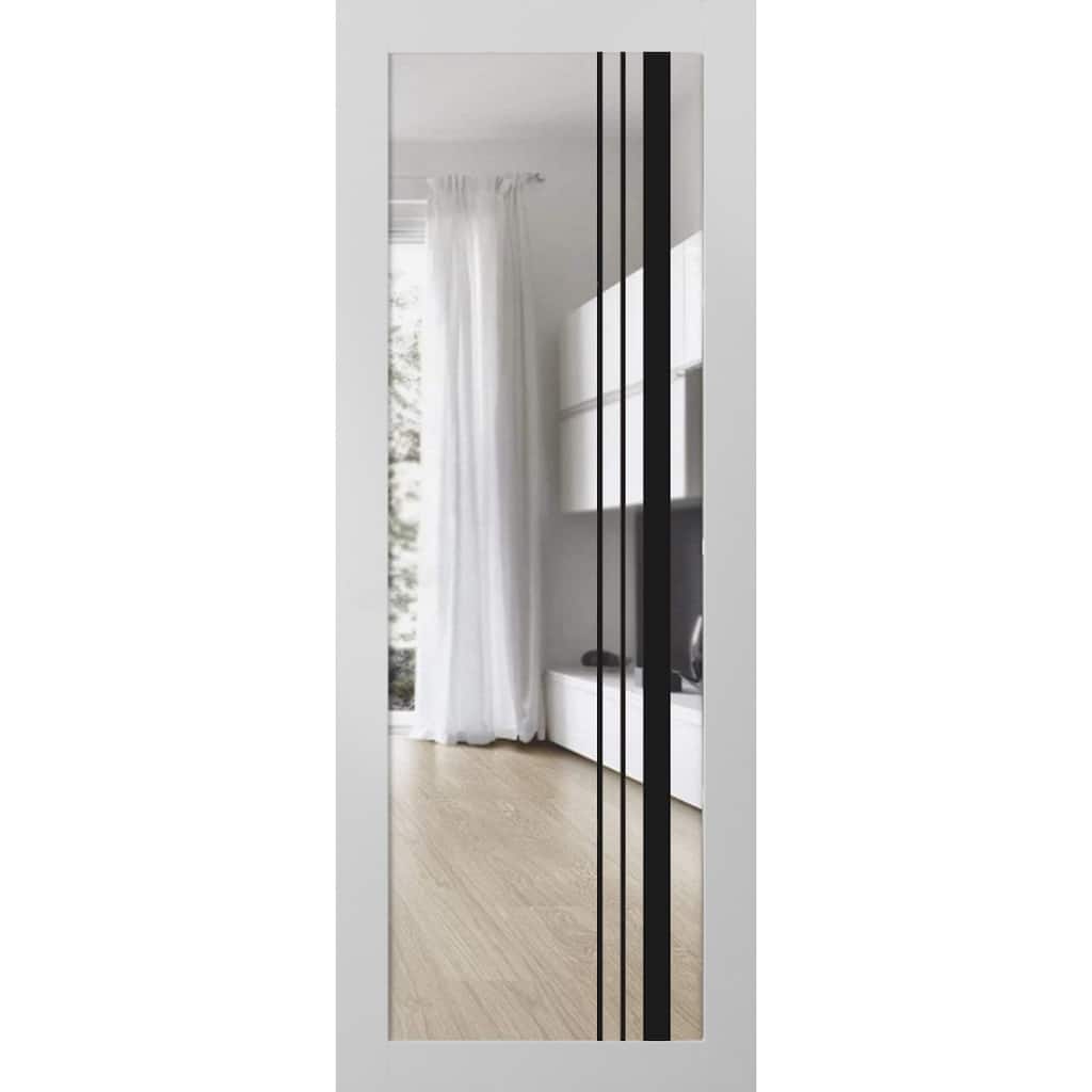 Slab Barn Door Panel 18x80 Lucia 2566 White Silk Sturdy Finished