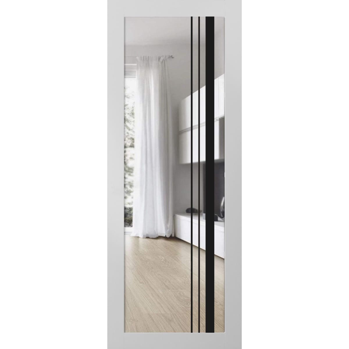 SartoDoors Lucia 2566 | Bedroom Door Barn Door | Solid Wood | 18x80, White Silk Bathroom Door Pantry Door Closet Door