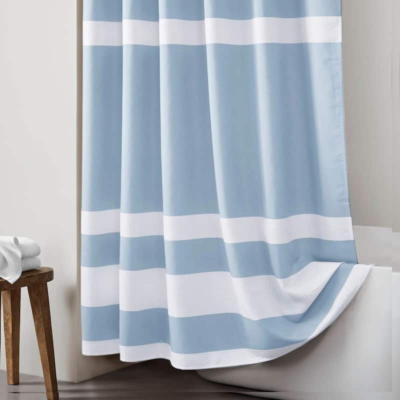 Madison Park Spa Waffle Shower Curtain with 3M Treatment