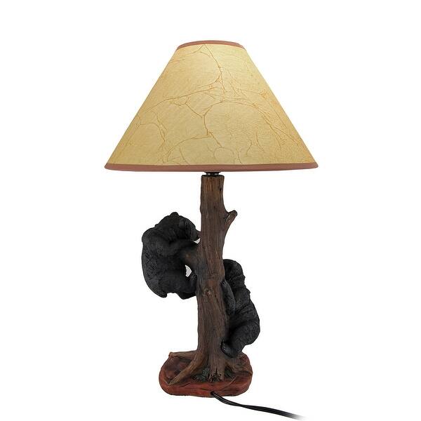 Shop Playful Black Bear Cubs Climbing Tree Decorative Lamp