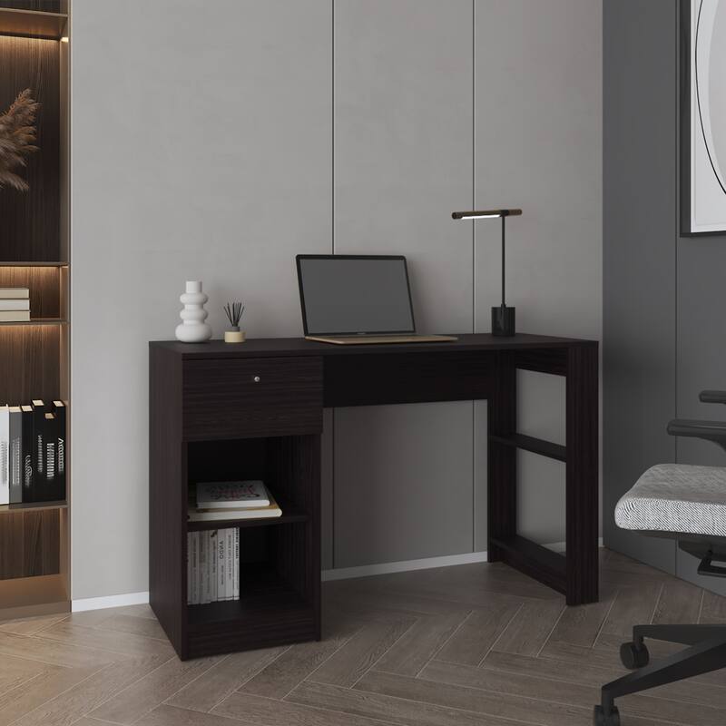 Rectangular Computer Desk Office Desks With Storage - Black
