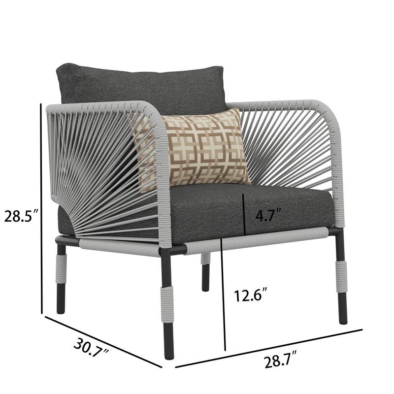 Corvus Serenity Outdoor Club Chair with Sunbrella Lumbar Pillow