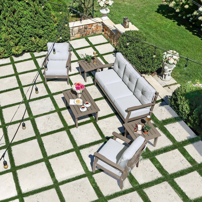 HIGHWOOD Lehigh 6-Piece Couch and Chair Deep Seating Set