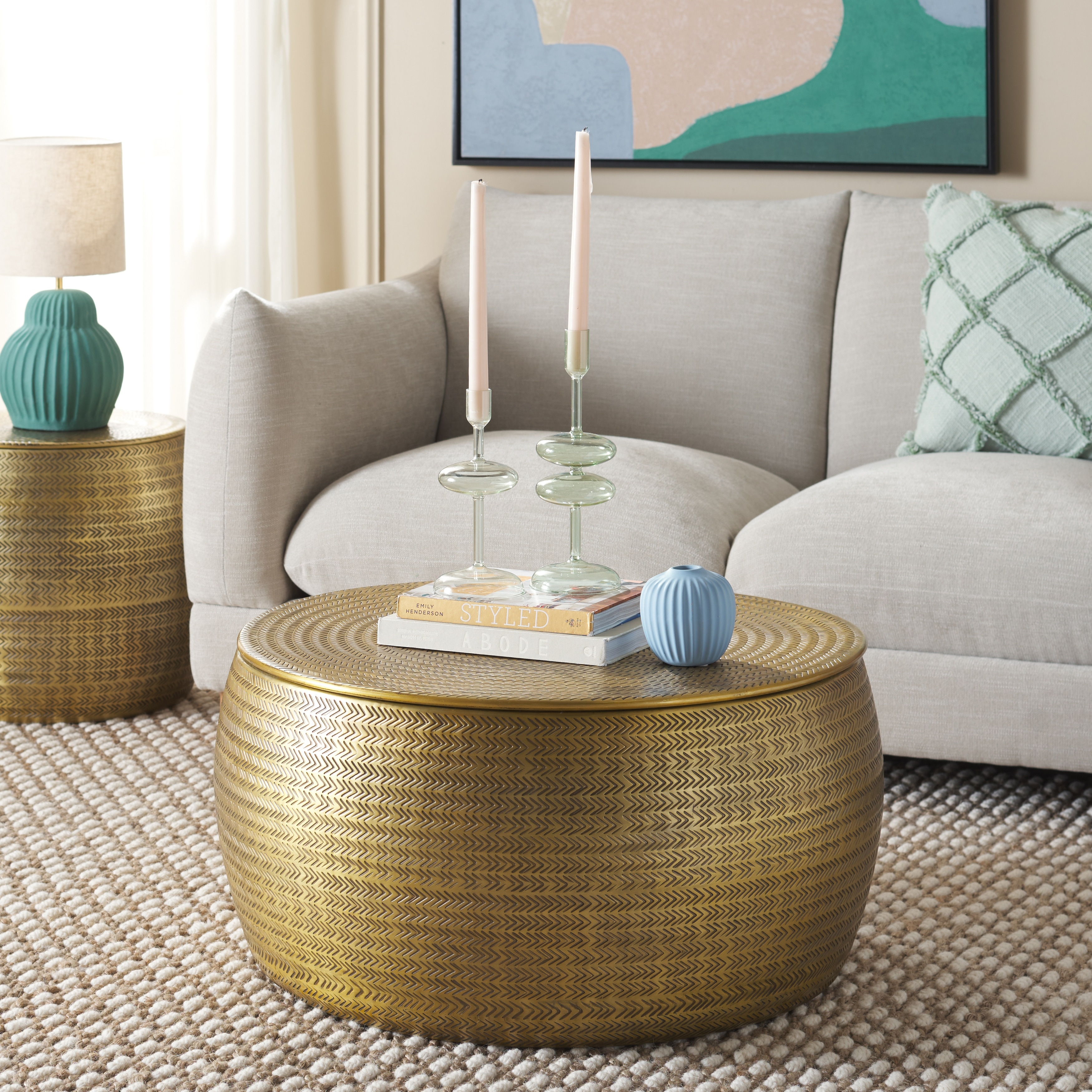 SAFAVIEH Apoline Metal Coffee Table With Storage Fully Assembled 29Wx29Dx15H Bed Bath Beyond 41180599