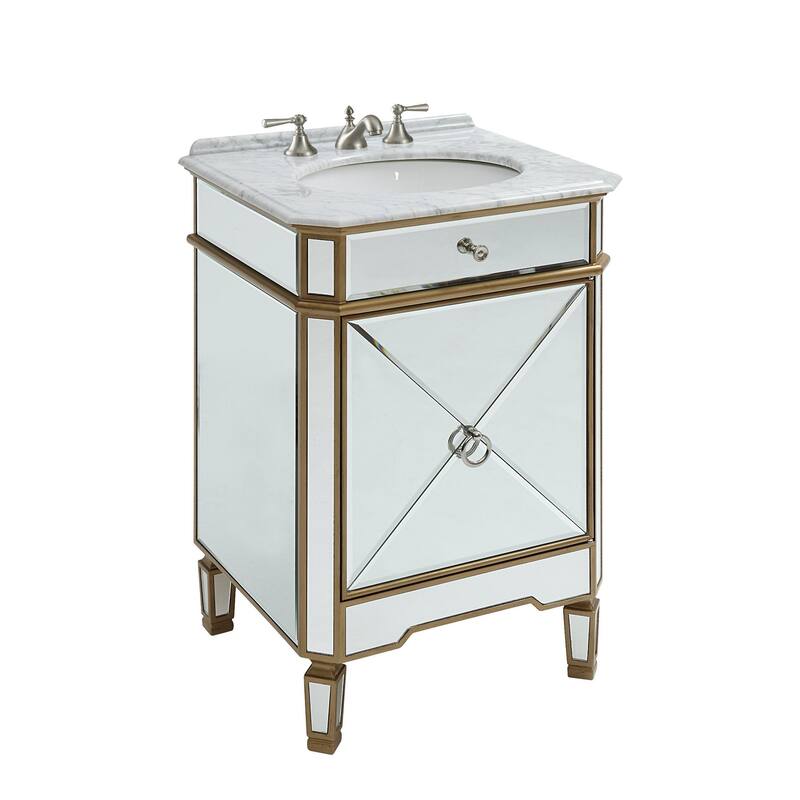Benton Collection Asger Gold Bathroom Vanity