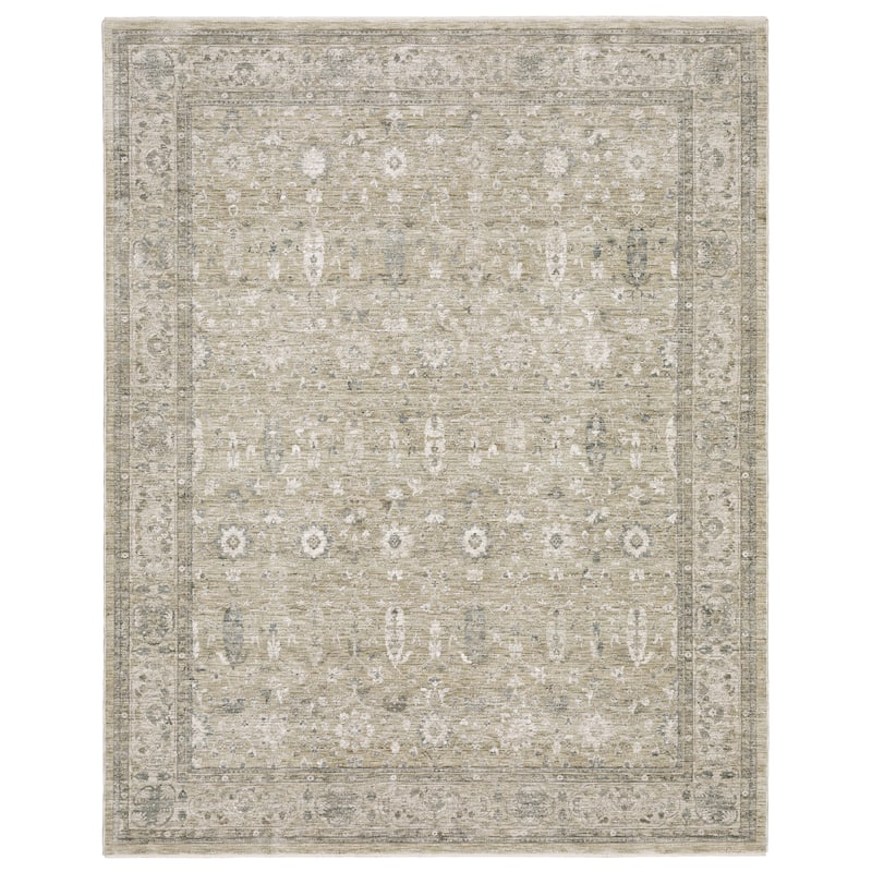 Amira Distressed Traditional Beige/ Grey Area Rug - 2'7" x 7'7"