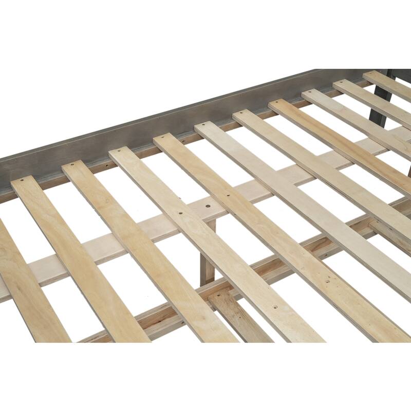 Wood Twin over Full Bunk Bed with Twin Size Trundle