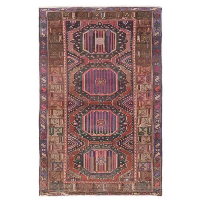 ECARPETGALLERY Hand-knotted Antalya Vintage Copper Wool Rug - 4'0 x 6'2