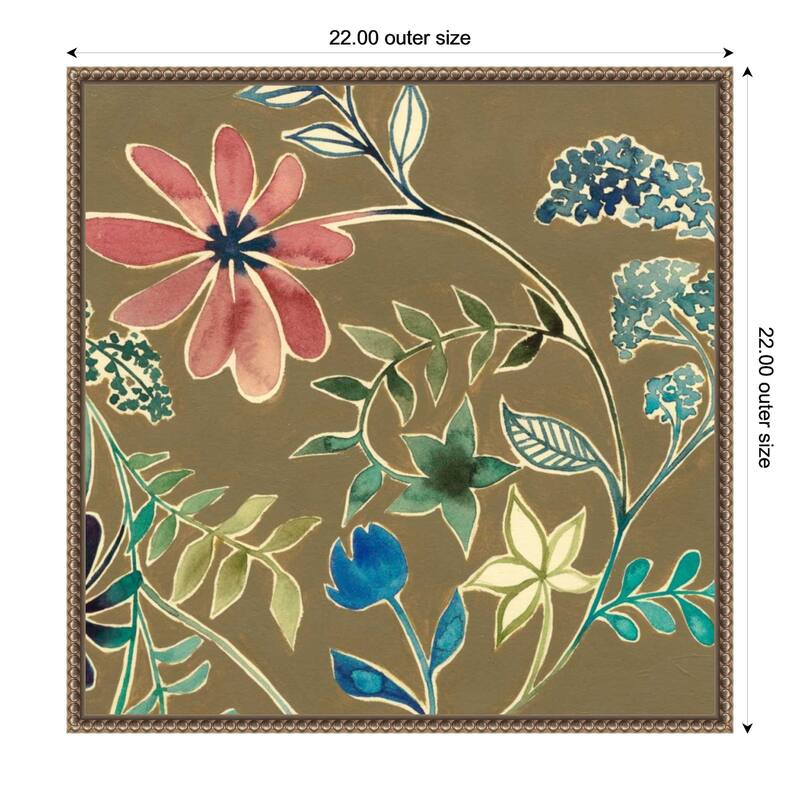 Flower Garland No. 1 by Grace Popp (22 x 22 in.), Framed Canvas Wall Art Print