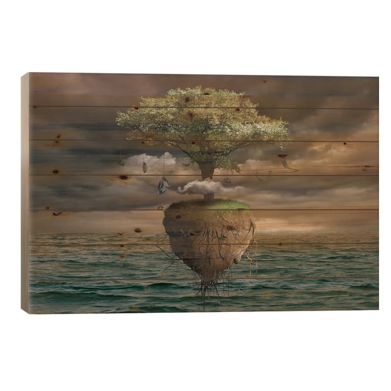 Surreal VIII Print On Wood by Radoslav Penchev - Multi-Color - 26x40x1.5