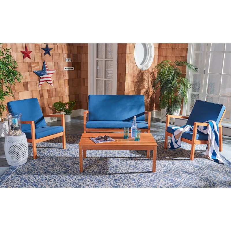 SAFAVIEH Outdoor Giana 4-Piece Living Set - 46W x 29D x 31H
