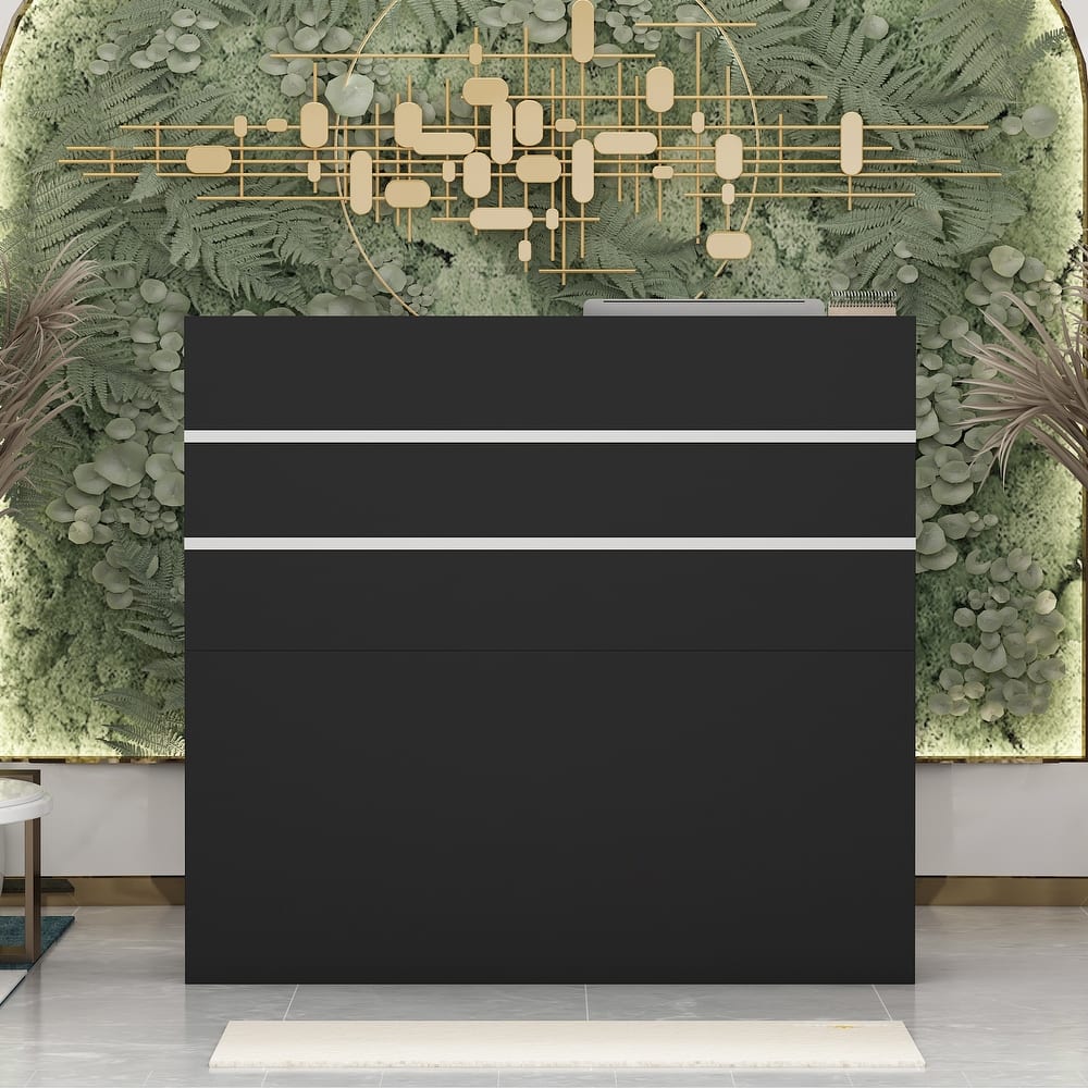 47.2"W 43.3"H Rectangular Wood Reception Desk Coumpter Desk Small