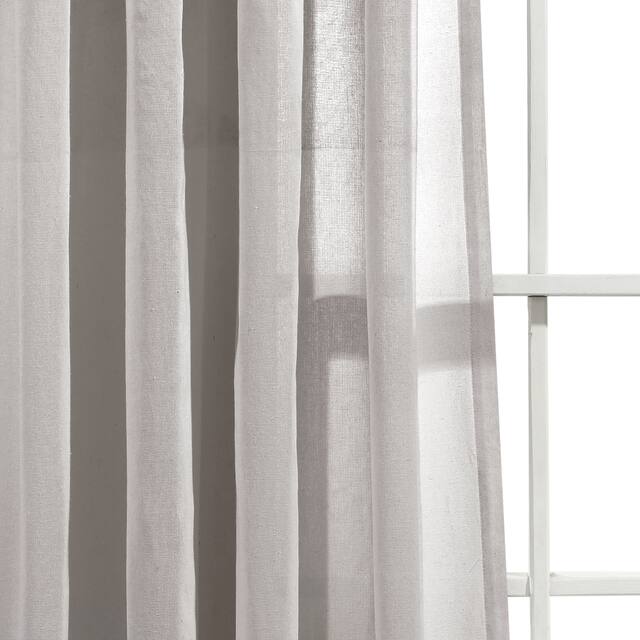 Lush Decor Ruched Waterfall Linen Window Curtain Single Panel - 84" x 52"