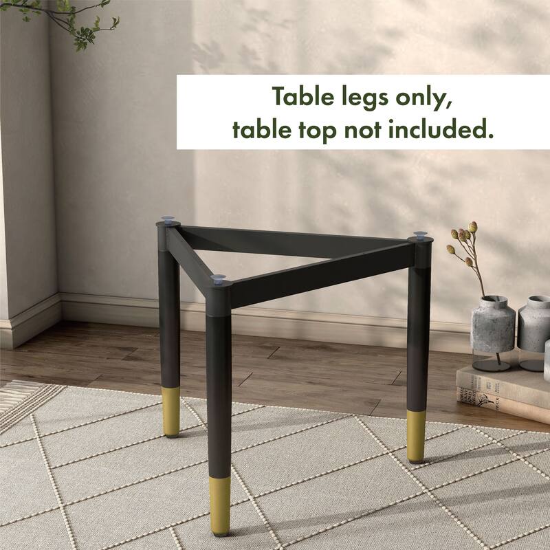 Furniture of America Mil Modern Tapered Black & Gold Table Legs for Coffee Table - Set of 3 Legs
