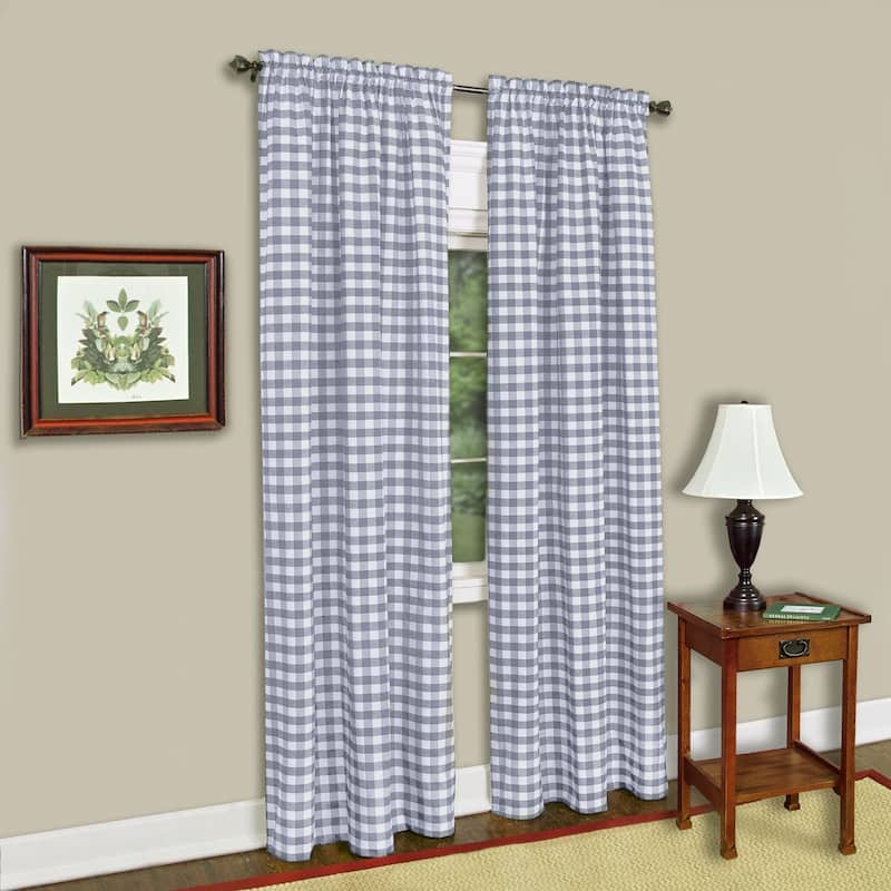 Achim Buffalo Checkered 63-inch Panel - 42 x 63 - Grey