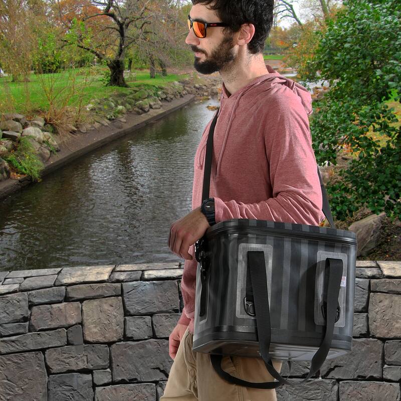 11" Easy Tote Soft Cooler Gray Striped