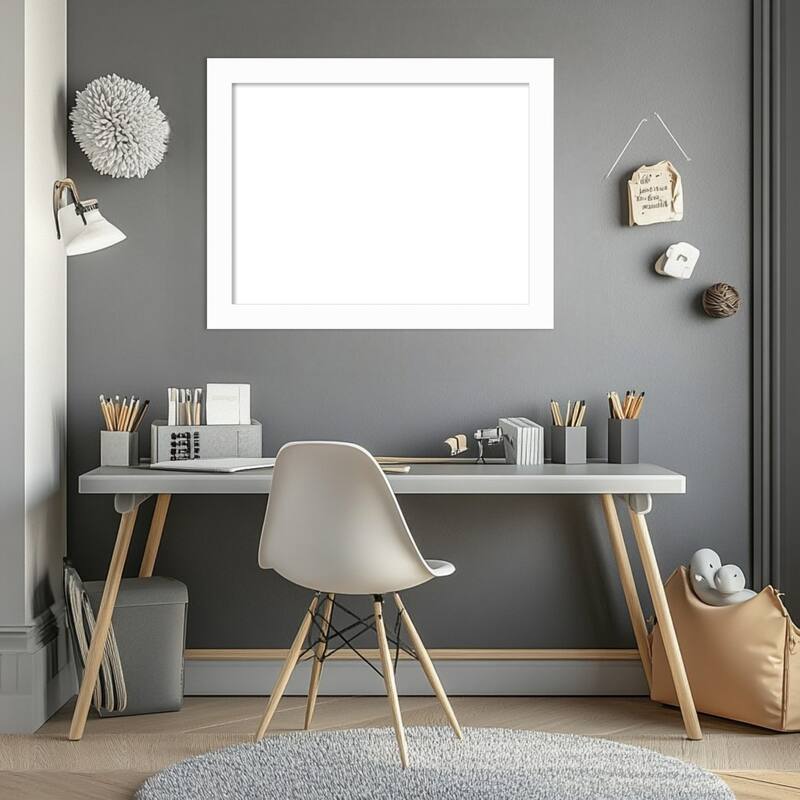 Amanti Art Basic Black Narrow Framed Dry Erase Magnetic Board