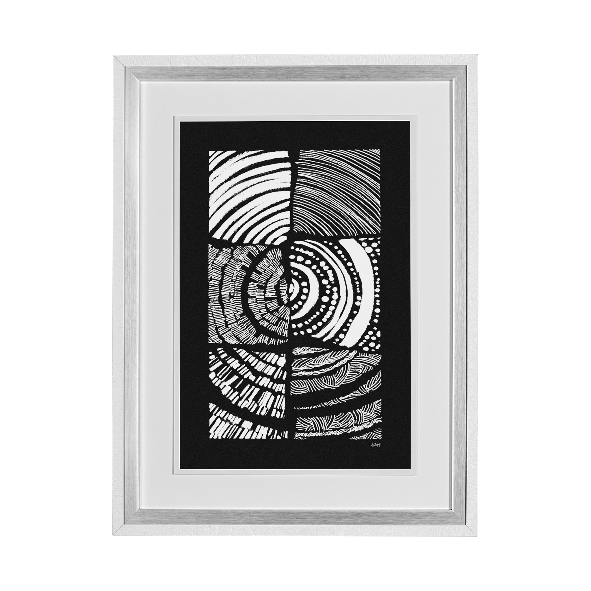Maze II by Alarm a Hand Embellished Textured Framed Art Print Matted under Glass