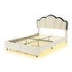 preview thumbnail 11 of 28, Princess-Themed Full Upholstered Platform Bed with LED & Drawers