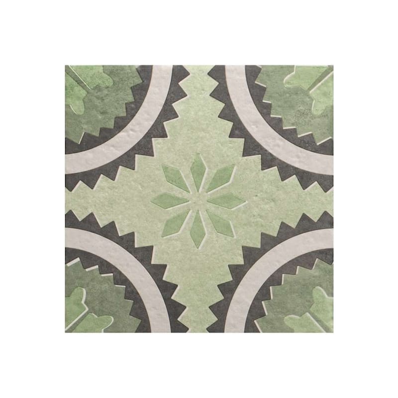 Verity Poppy 8x8 Matte Porcelain Encaustic Tile - Floor, Wall, Backsplash
