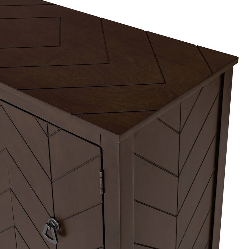 Wooden Storage Sideboard Entryway Cabinets with Adjustable Shelves, Cupboard with 3 Retro Metal Handles & 4 Pinewood Legs