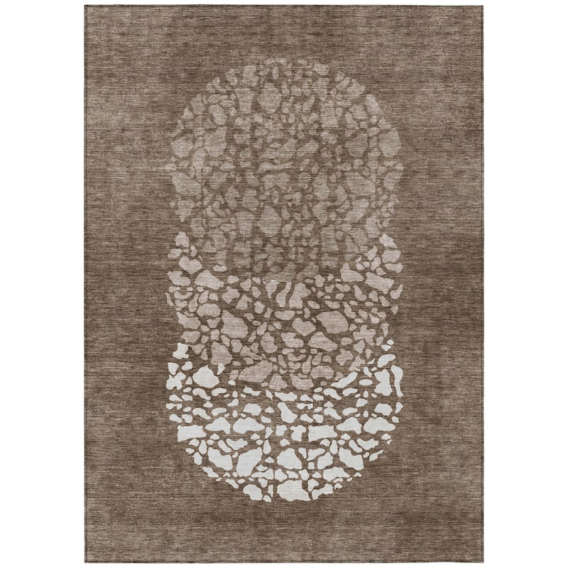 Machine Washable Indoor/ Outdoor Chantille Modern Mosaic Rug