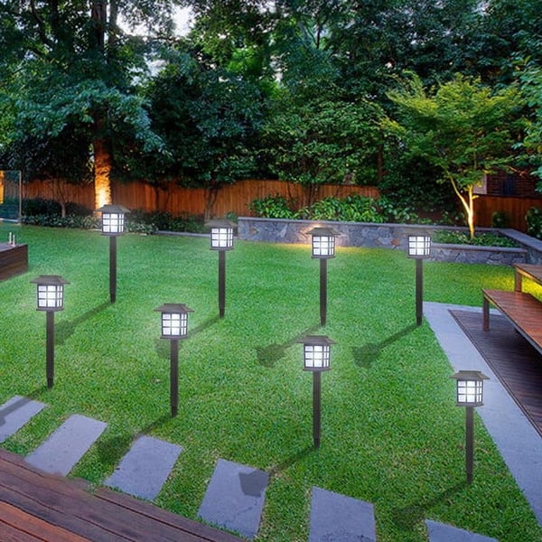 Led Solar Powered Spot Lights,Outdoor Low Voltage Garden Spotlights,  Security Landscape Lighting for Outside Yard Lawn Deck Exterior Pool Walls  Trees Ground Decoration,Warm Light