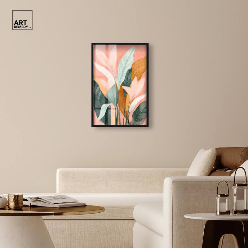 Peach and Palm Shadowbox by Art Remedy