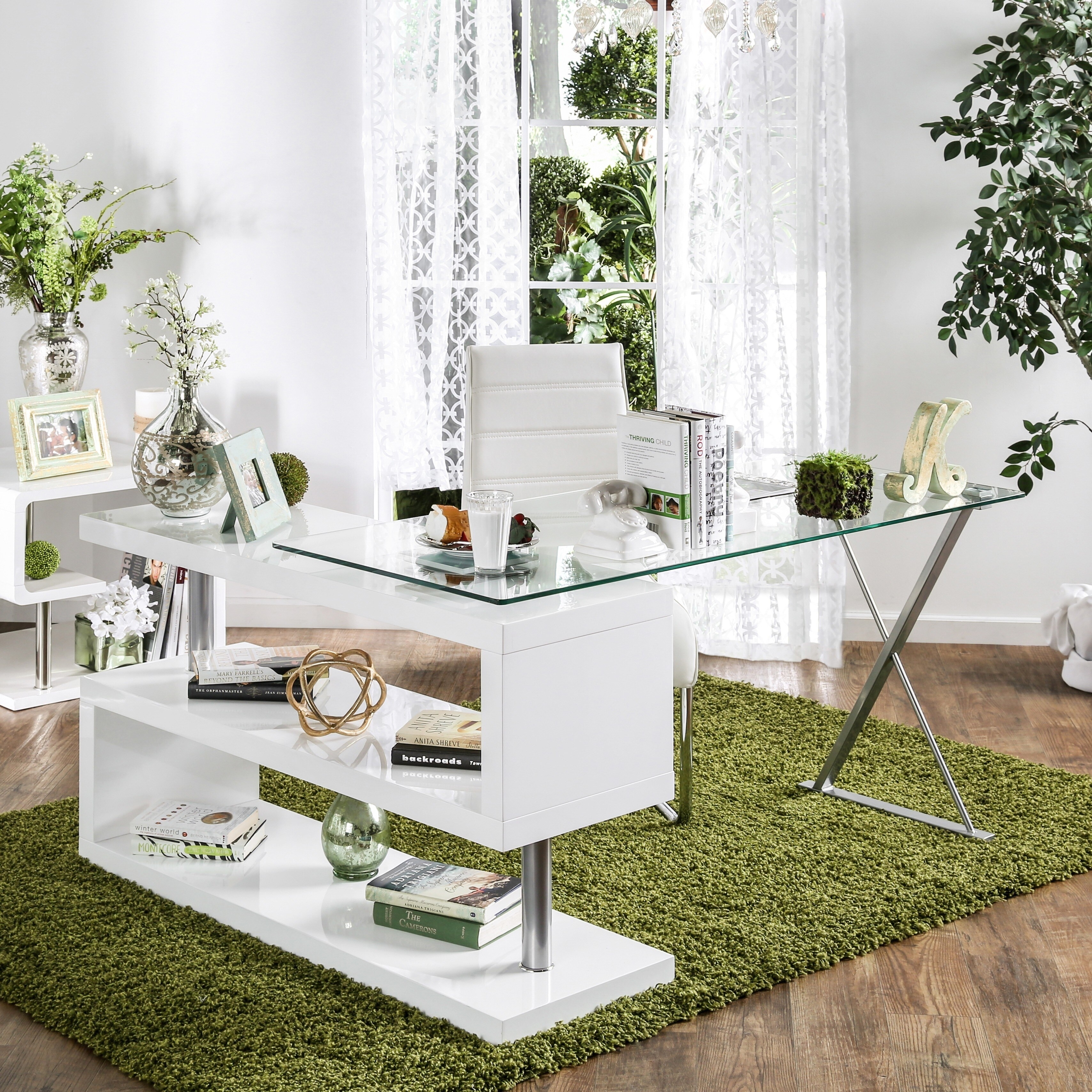 Furniture of America Marisa Contemporary 59-inch Metal Convertible Computer Desk