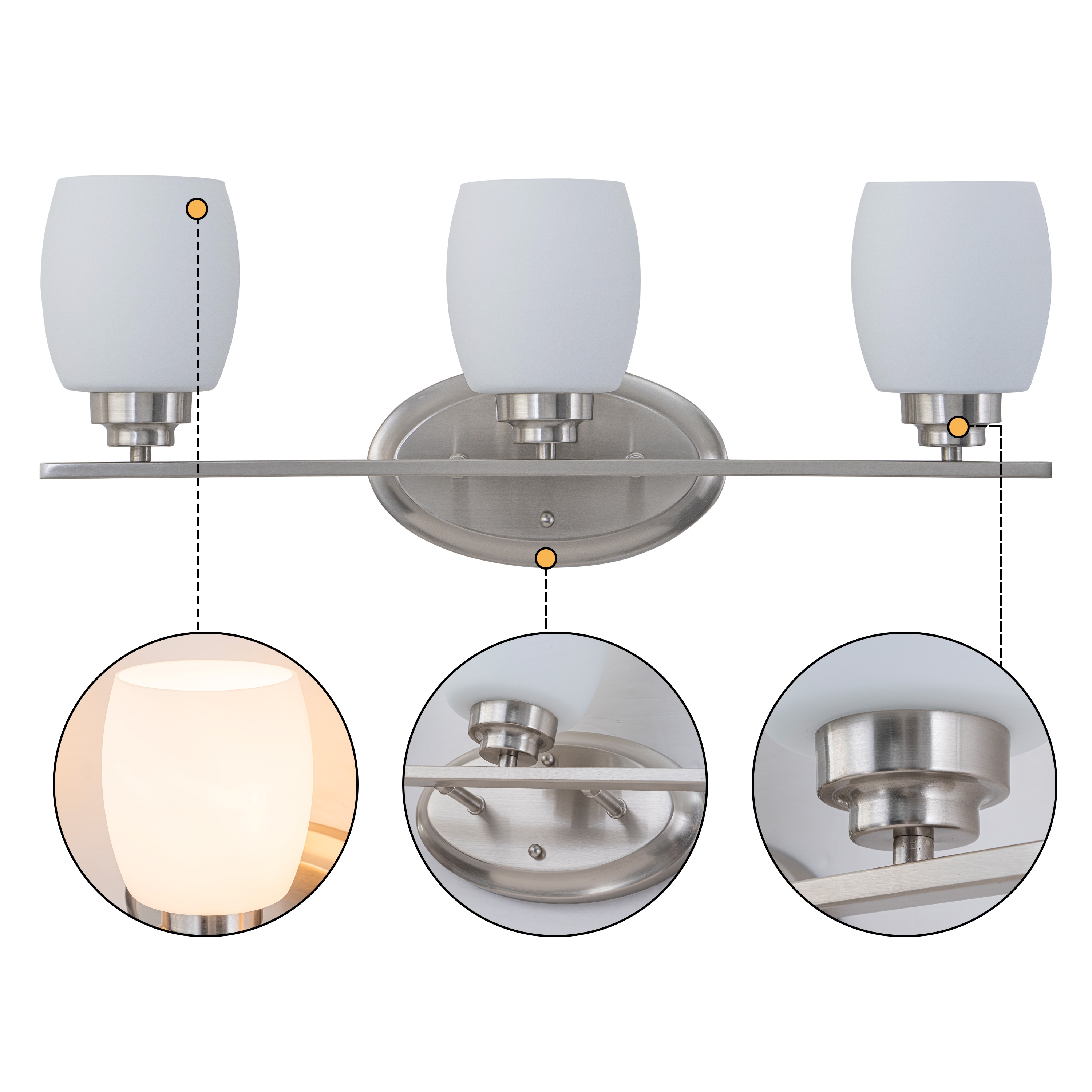 C Cattleya Vanity Light Indoor Wall Sconce Light with White Opal Glass