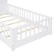 preview thumbnail 11 of 9, Twin Size House Bed with Window and Bedside Drawers, Platform Bed with Shelves and a set of Sockets and USB Port, White