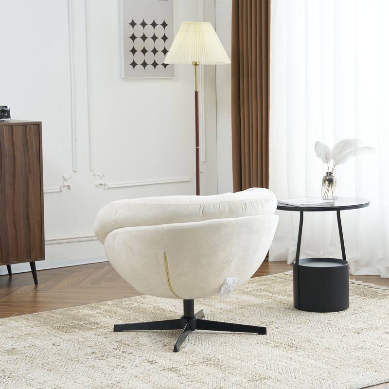 Ergonomic Chenille Office Chair Swivel Chair, Rotating Chair Club Chair Accent Chair with Removable Cushion