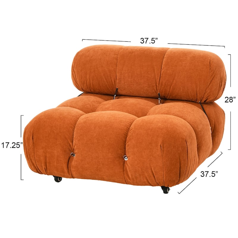 Armless Modular Chair with Locking Wheels
