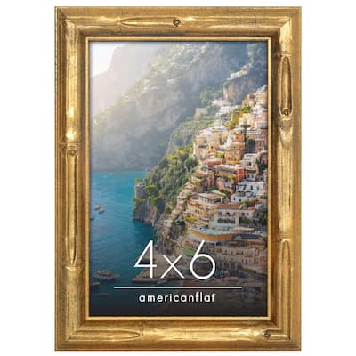 Americanflat Gold Bamboo Frame with Faux Bamboo Design