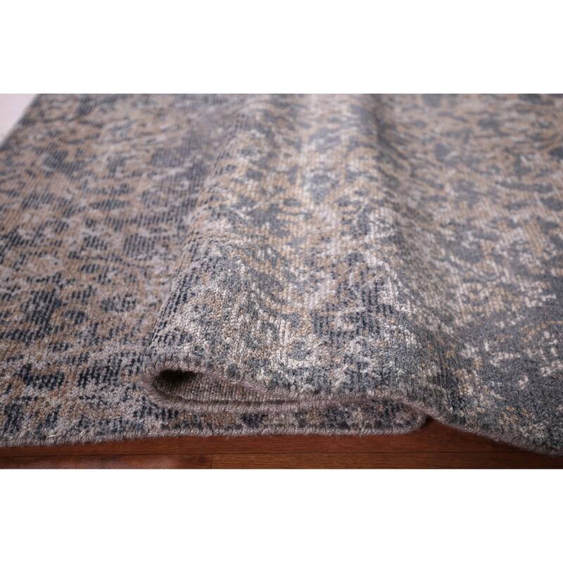 Contemporary Abstract Square Area Rug Hand-Knotted Wool Carpet - 5'2" X 4'11"