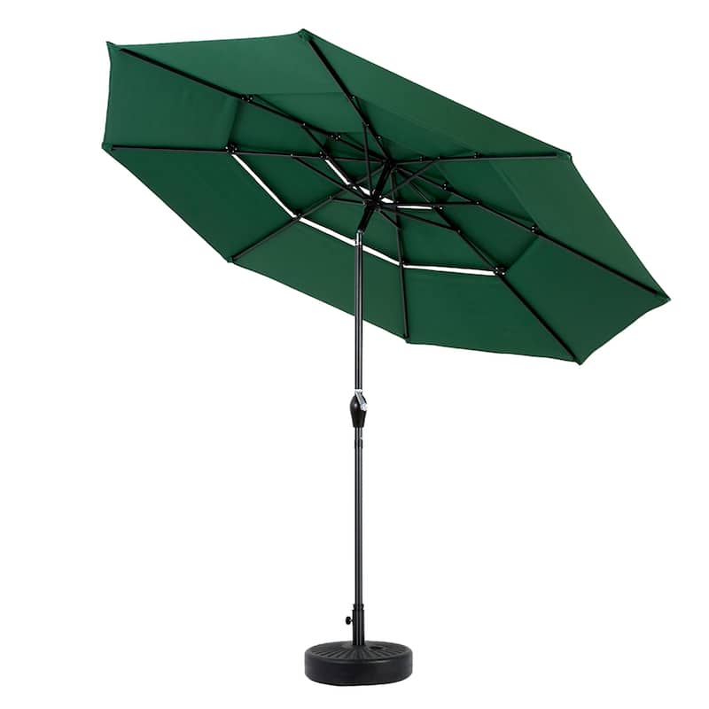 115" Outdoor Aluminium 3 Tier Auto-tilt Umbrella with Crank (No Base)