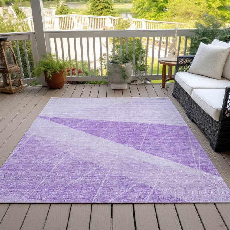 Machine Washable Indoor/ Outdoor Chantille Modern Prism Rug