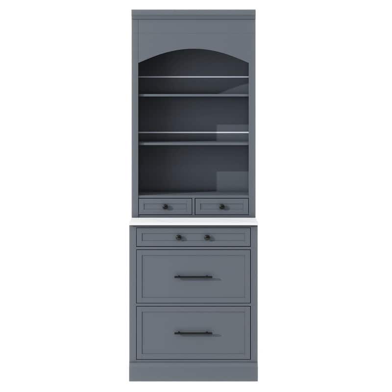 Modern Freestanding Tall Kitchen Pantry Kitchen Hutch with Storage Drawers and Adjustable Shelf