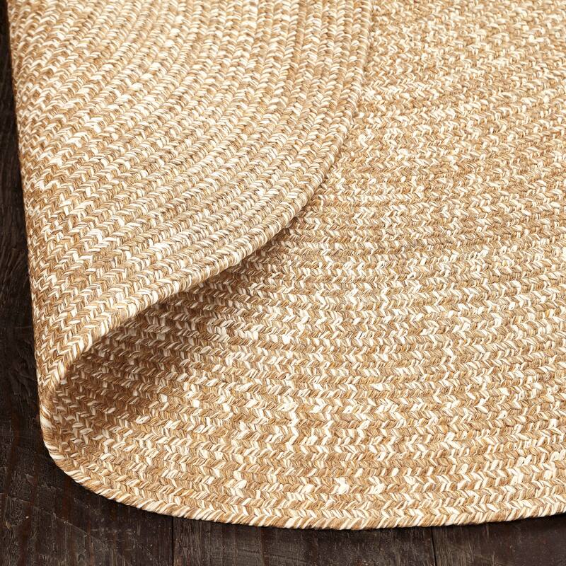 Superior Modern Rustic Bohemian Reversible Multi-Tone Braided Indoor Outdoor Area Rug