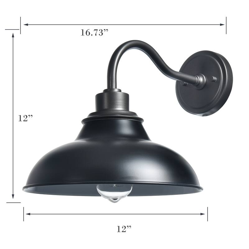 Sanver Black Gooseneck Wall Sconces Farmhouse Barn Light, 1-Light