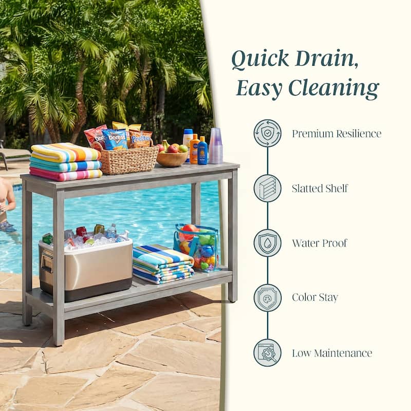 DTY Outdoor Living Longs Peak Eucalyptus Console Table