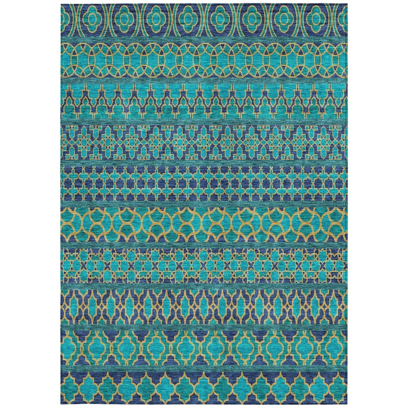 HomeRoots Quatrefoil Transitional Rectangle Outdoor Rug