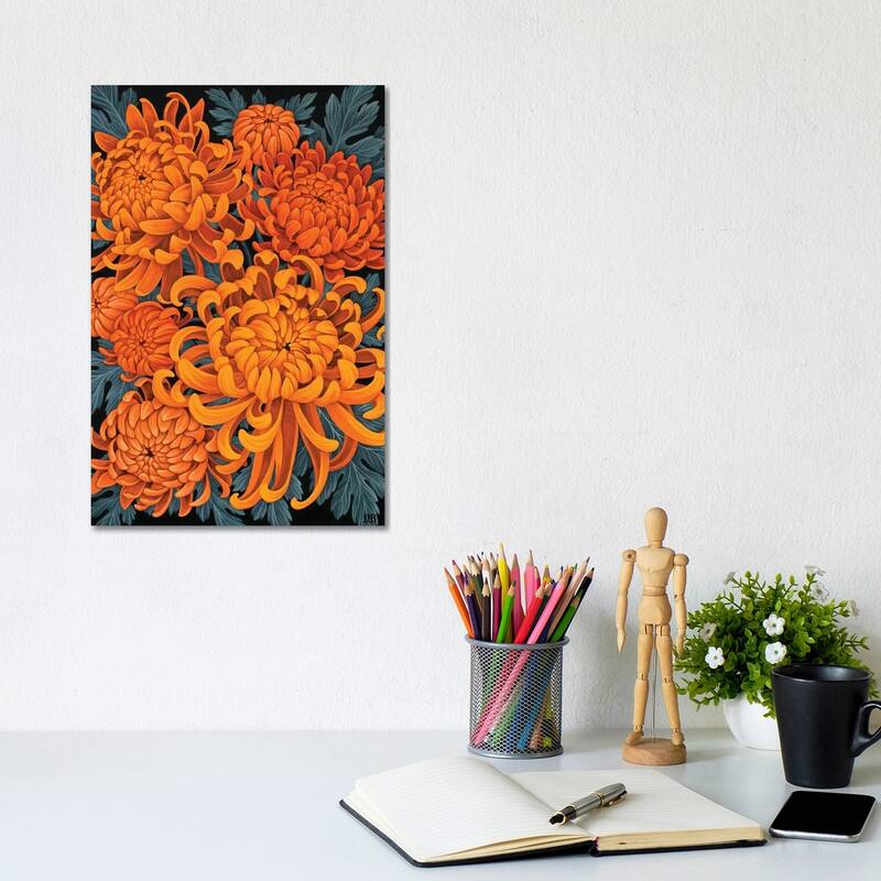 iCanvas "Chrysanthemums" by Vasilisa Romanenko Canvas Print - 12x8x0.75