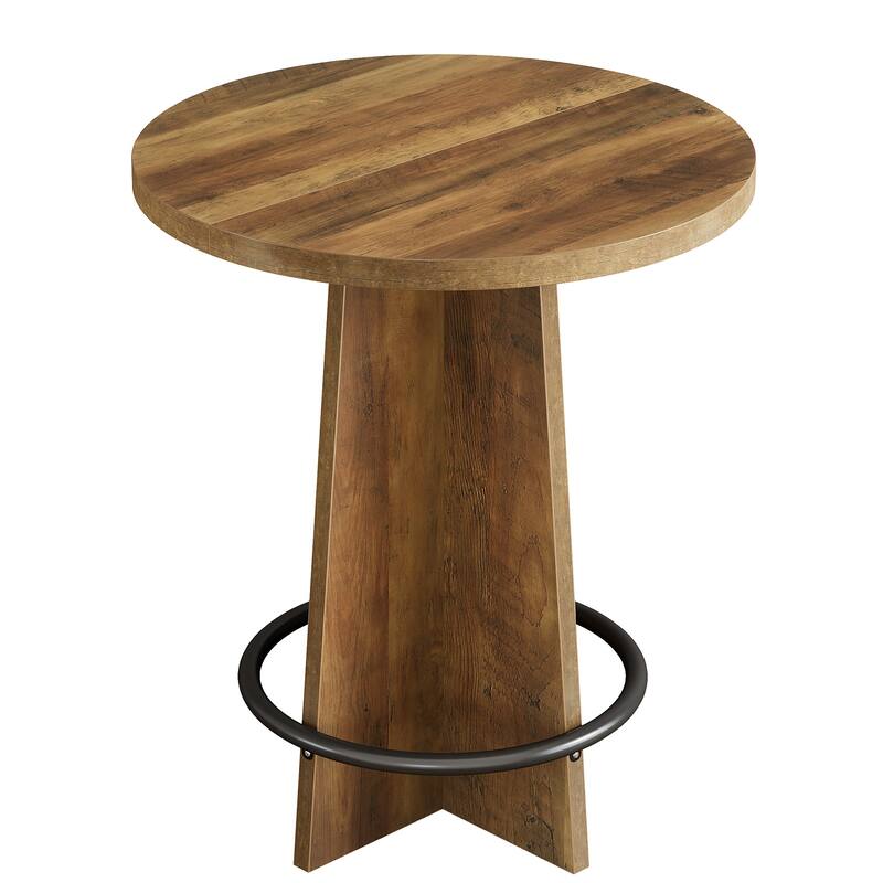 Wood Bar Table, Bistro Pub Table, Coffee House Kitchen Dining Home Cocktail Desk Accent Pub Table