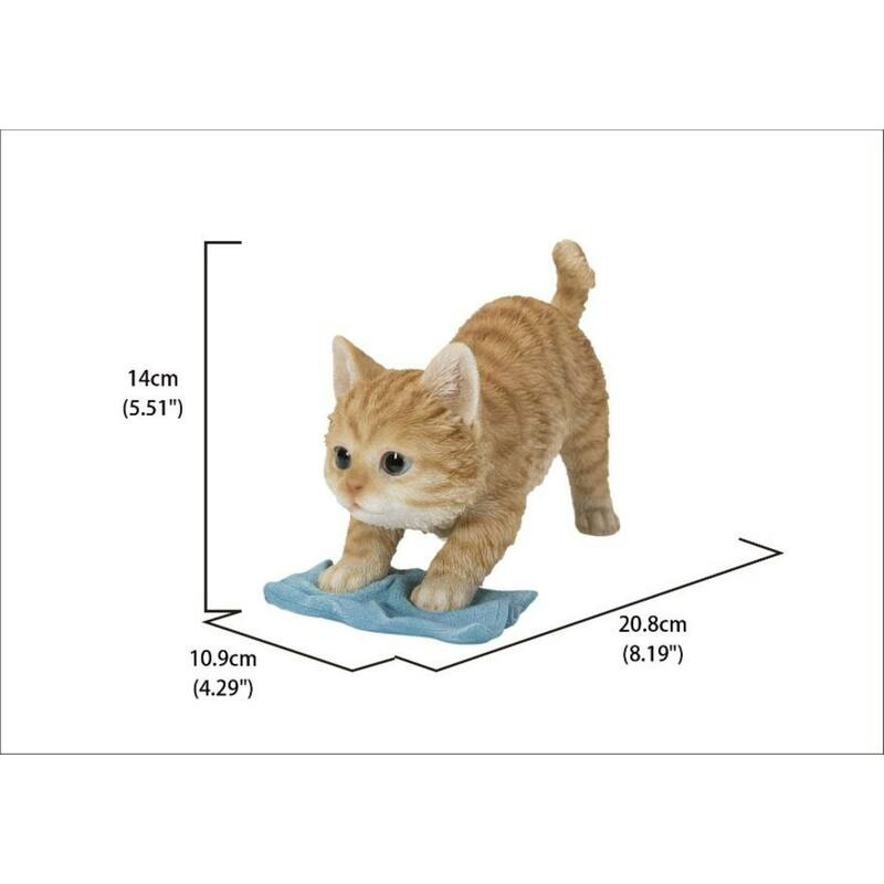 8" Mopping Kitten Outdoor Garden Statue