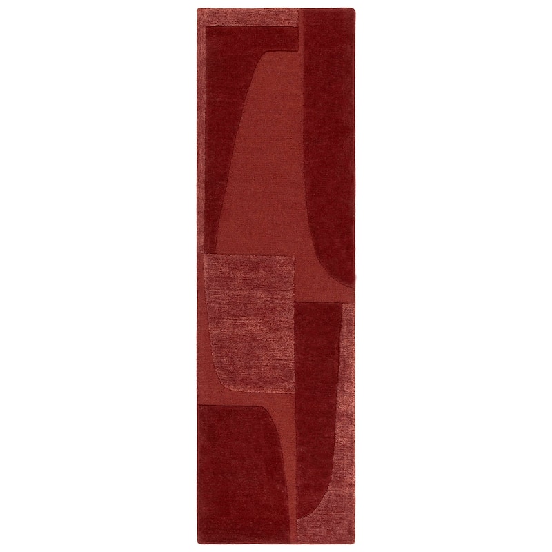 SAFAVIEH Handmade Fifth Avenue Shamira Mid-Century Modern New Zealand - 2' 3" x 8' - Rust
