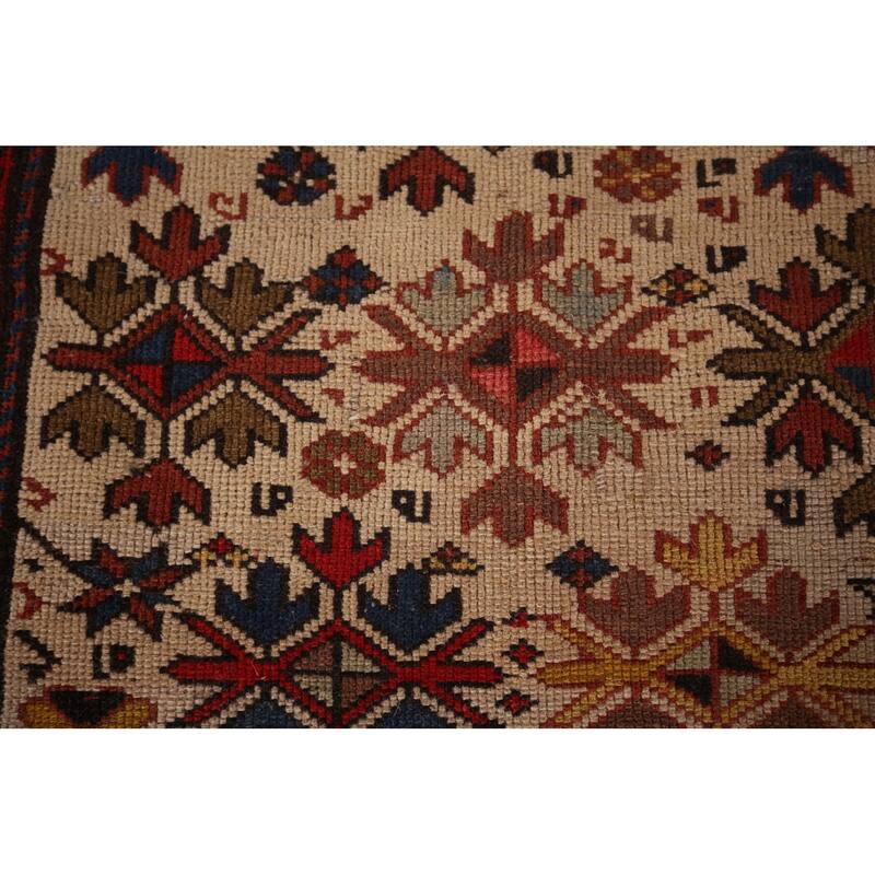 Kazak Vegetable Dye Foyer Rug Hand-Knotted Wool Carpet - 3'5"x 5'3"